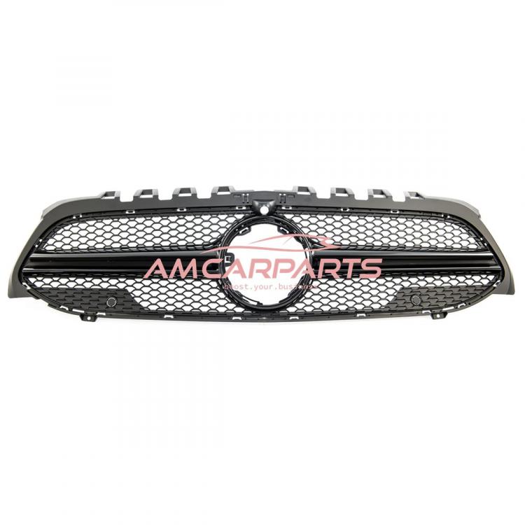 Preview: Upgrade Design Kühlergrill / Sportgrill passend für Mercedes Benz A-Klasse V177 / W177 18+ Matt schwarz / Hochglanz schwarz