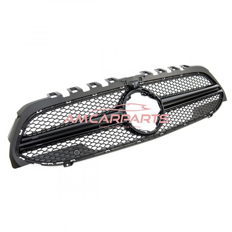 Preview: Upgrade Design Kühlergrill / Sportgrill passend für Mercedes Benz A-Klasse V177 / W177 18+ Matt schwarz / Hochglanz schwarz