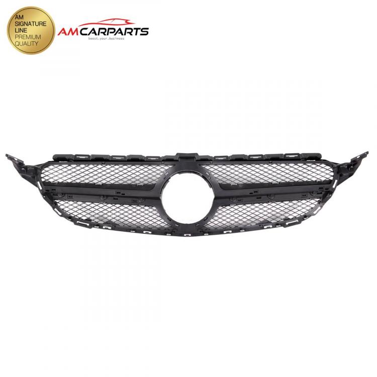 Upgrade Design Kühlergrill / Sportgrill passend für Mercedes Benz C-Klasse W205 / S205 / A205 / C205 13-18 Matt schwarz / Matt silber