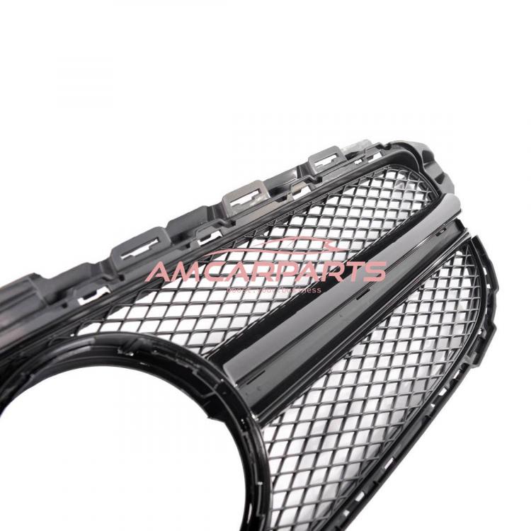 Preview: Upgrade Design Kühlergrill / Sportgrill passend für Mercedes Benz C-Klasse W205 / S205 / A205 / C205 13-18 Matt schwarz / Hochglanz schwarz
