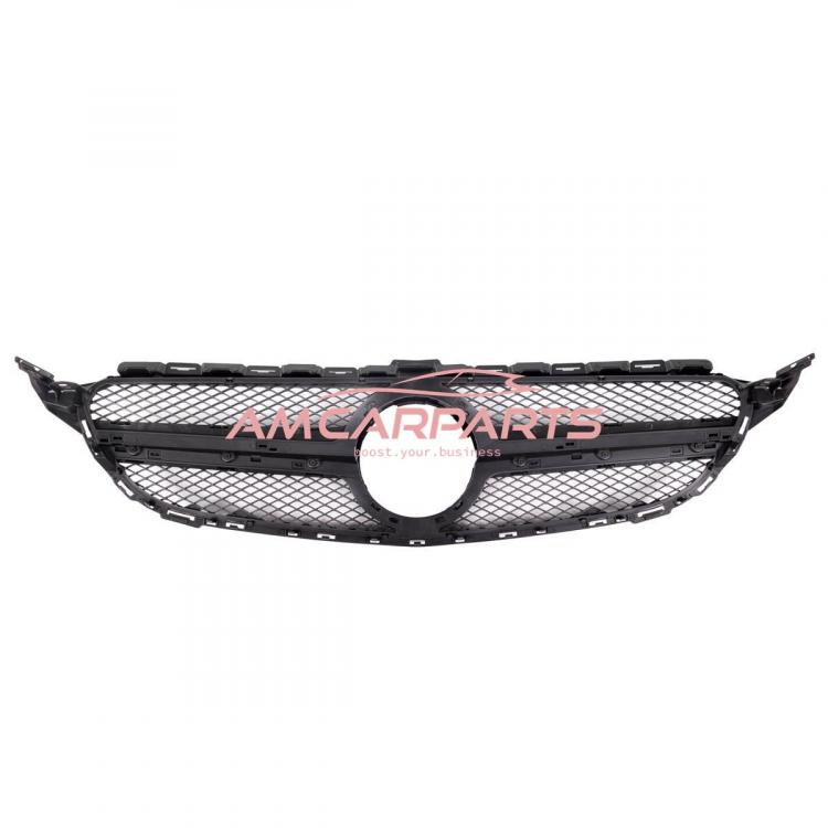 Upgrade Design Kühlergrill / Sportgrill passend für Mercedes Benz C-Klasse W205 / S205 / A205 / C205 13-18 Matt schwarz / Hochglanz schwarz