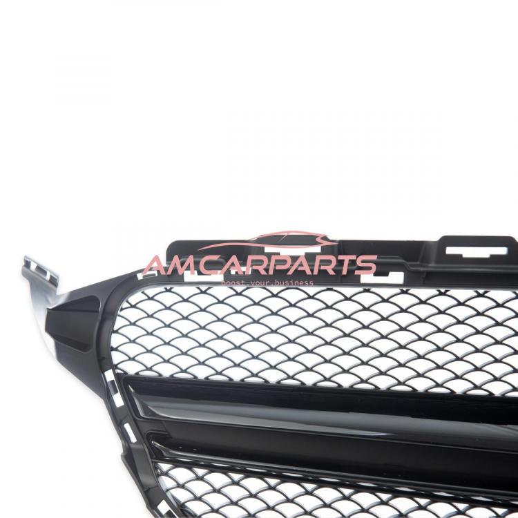 Preview: Upgrade Design Kühlergrill / Sportgrill passend für Mercedes Benz C-Klasse W205 / S205 / A205 / C205 13-18 Matt schwarz / Hochglanz schwarz