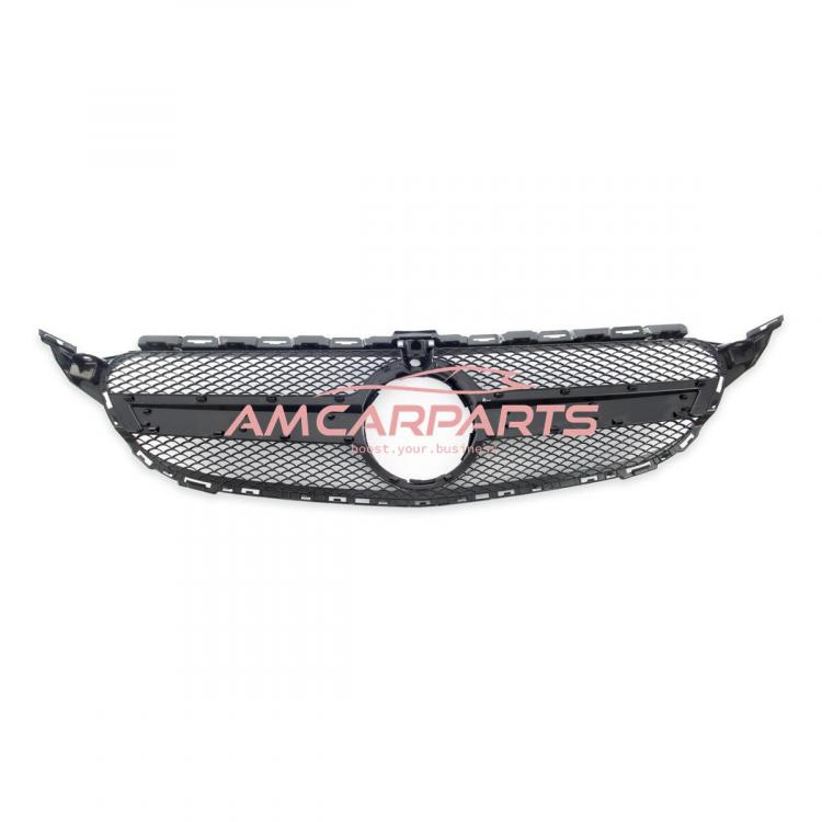 Upgrade Design Kühlergrill / Sportgrill passend für Mercedes Benz C-Klasse W205 / S205 / A205 / C205 13-18 Matt schwarz / Hochglanz schwarz