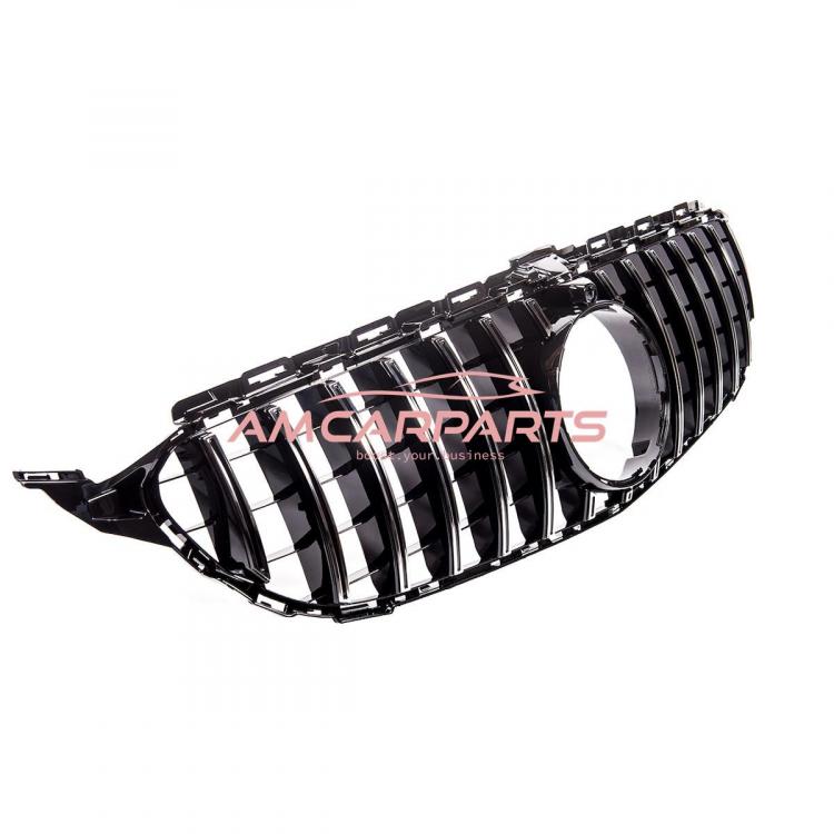 Upgrade Design Kühlergrill / Sportgrill passend für Mercedes Benz C-Klasse W205 / S205 / A205 / C205 13-18 Hochglanz schwarz / chrom