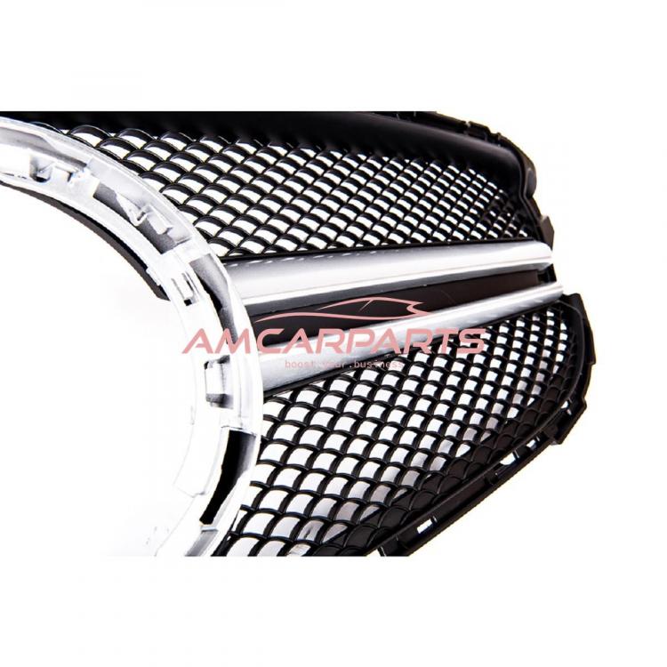 Preview: Upgrade Design Kühlergrill / Sportgrill passend für Mercedes Benz C-Klasse W205 / S205 / A205 / C205 Facelift 18-21 Matt schwarz / Matt silber