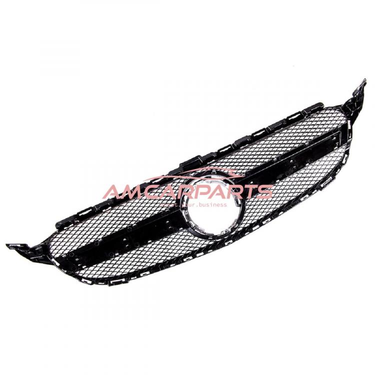 Upgrade Design Kühlergrill / Sportgrill passend für Mercedes Benz C-Klasse W205 / S205 / A205 / C205 Facelift 18-21 Matt schwarz / Matt silber