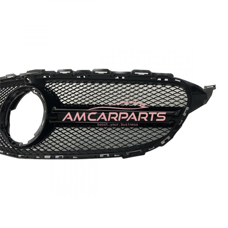 Preview: Upgrade Design Kühlergrill / Sportgrill passend für Mercedes Benz C-Klasse W205 / S205 / A205 / C205 Facelift 18-21 Matt schwarz / Hochglanz schwarz
