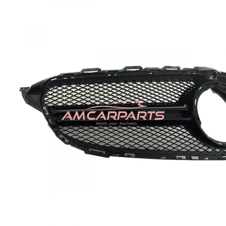 Preview: Upgrade Design Kühlergrill / Sportgrill passend für Mercedes Benz C-Klasse W205 / S205 / A205 / C205 Facelift 18-21 Matt schwarz / Hochglanz schwarz