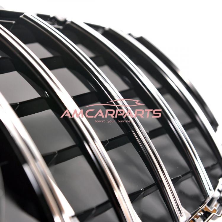 Upgrade Design Kühlergrill / Sportgrill passend für Mercedes Benz C-Klasse W205 / S205 / A205 / C205 Facelift 18-21 Hochglanz schwarz / chrom