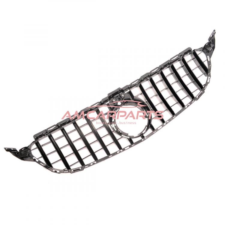 Upgrade Design Kühlergrill / Sportgrill passend für Mercedes Benz C-Klasse W205 / S205 / A205 / C205 Facelift 18-21 Hochglanz schwarz / chrom