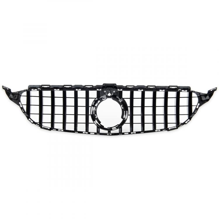 Upgrade Design Kühlergrill / Sportgrill passend für Mercedes Benz C-Klasse W205 / S205 / A205 / C205 Facelift 18-21 Hochglanz schwarz