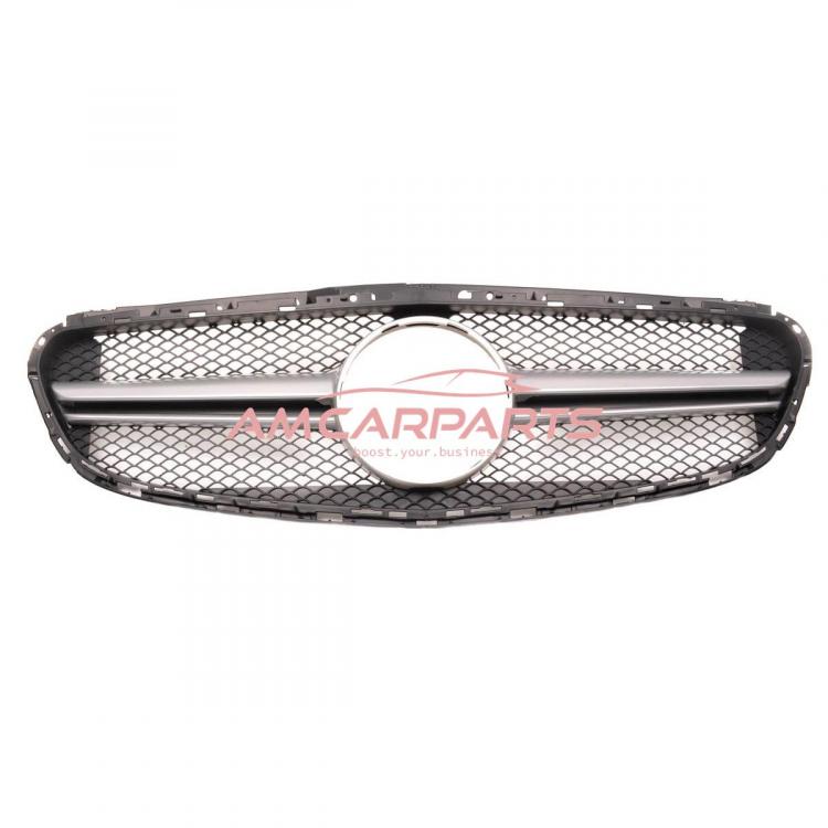 Preview: Upgrade Design Kühlergrill / Sportgrill für Mercedes Benz E-Klasse W212 / S212 Facelift 13-16 Matt schwarz / Matt silber