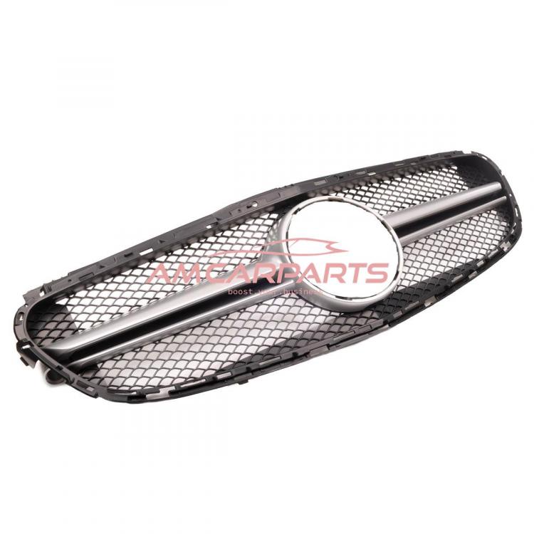 Preview: Upgrade Design Kühlergrill / Sportgrill für Mercedes Benz E-Klasse W212 / S212 Facelift 13-16 Matt schwarz / Matt silber