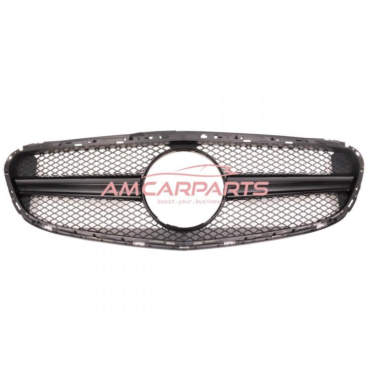 Preview: Upgrade Design Kühlergrill / Sportgrill für Mercedes Benz E-Klasse W212 / S212 Facelift 13-16 Matt schwarz / Hochglanz schwarz