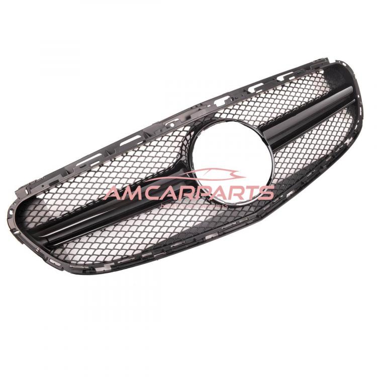 Preview: Upgrade Design Kühlergrill / Sportgrill für Mercedes Benz E-Klasse W212 / S212 Facelift 13-16 Matt schwarz / Hochglanz schwarz
