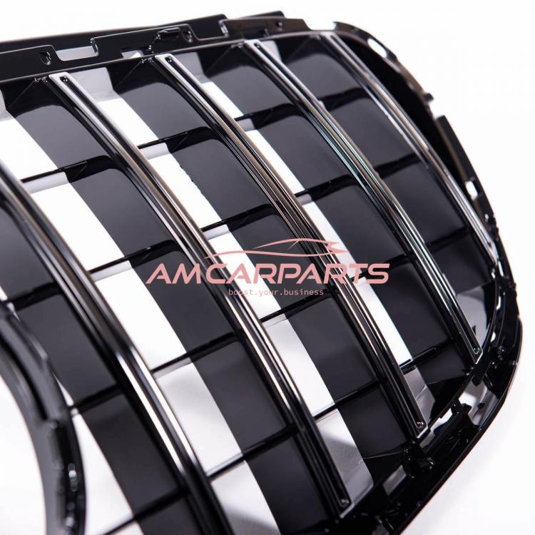 Preview: Upgrade Design Kühlergrill / Sportgrill für Mercedes Benz E-Klasse W212 / S212 Facelift 13-16 Hochglanz schwarz / chrom