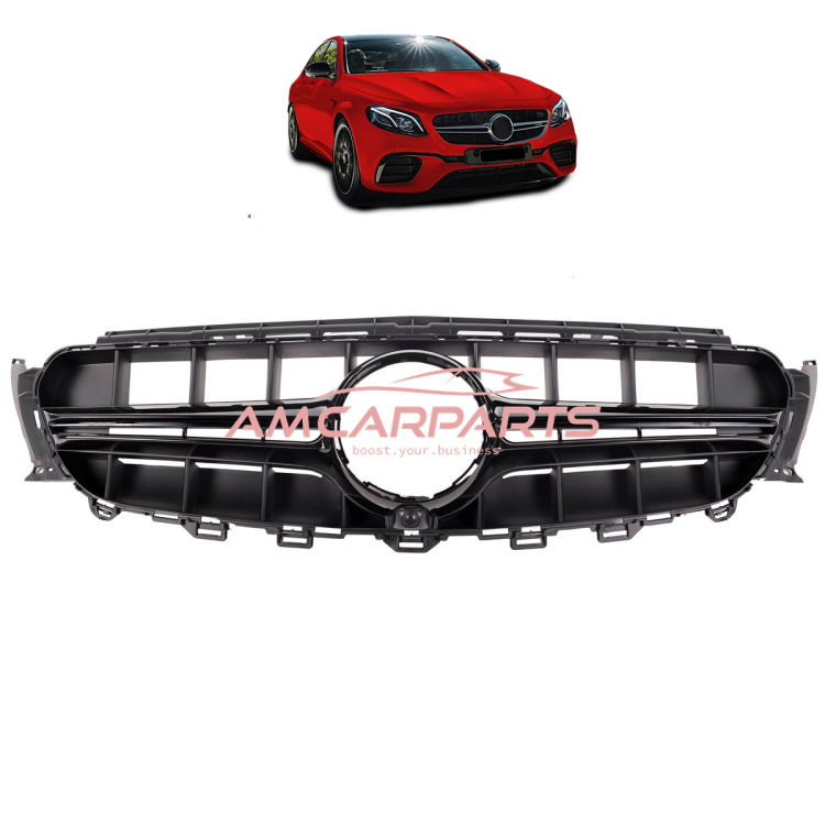 Upgrade Design Kühlergrill / Sportgrill für Mercedes Benz E-Klasse W213 / S213 / A238 / C238 16-20 Matt schwarz / Hochglanz schwarz