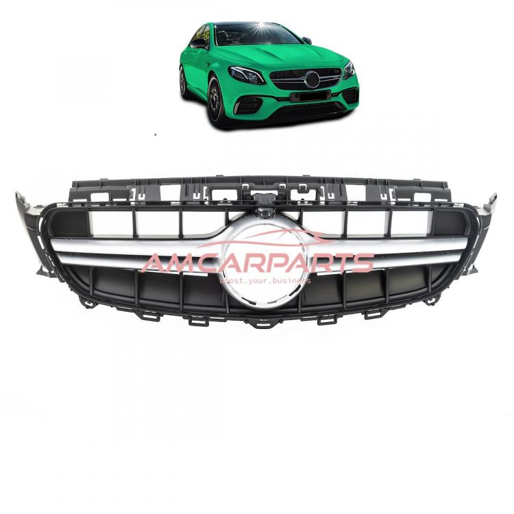 Upgrade Design Kühlergrill / Sportgrill für Mercedes Benz E-Klasse W213 / S213 / A238 / C238 16-20 Matt schwarz / Matt silber