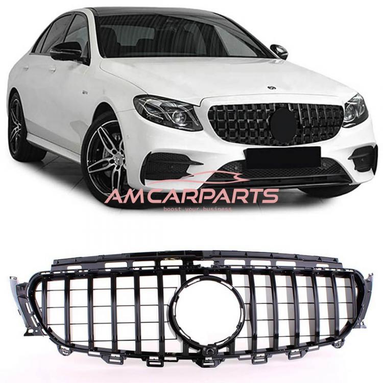 Upgrade Design Kühlergrill / Sportgrill für Mercedes Benz E-Klasse W213 / S213 / A238 / C238 Vor-Facelift 16-20 Hochglanz schwarz
