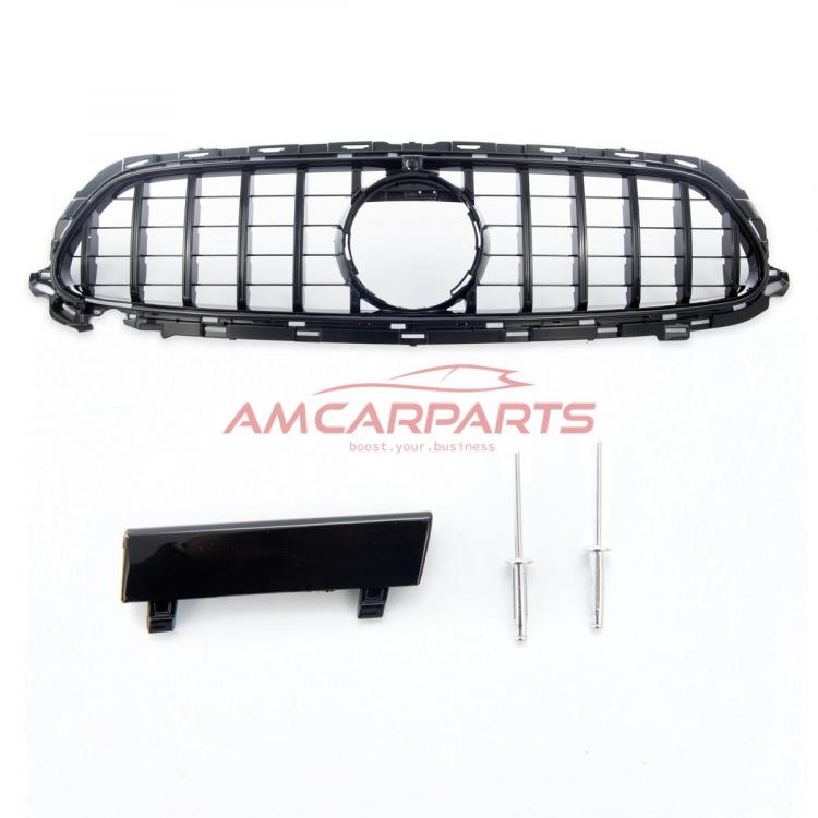 Preview: Upgrade Design Kühlergrill / Sportgrill für Mercedes Benz E-Klasse W213 / S213 / A238 / C238 Facelift 21-23 Hochglanz schwarz