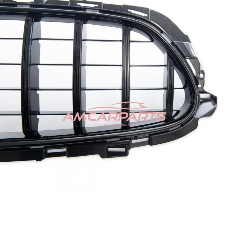 Preview: Upgrade Design Kühlergrill / Sportgrill für Mercedes Benz E-Klasse W213 / S213 / A238 / C238 Facelift 21-23 Hochglanz schwarz