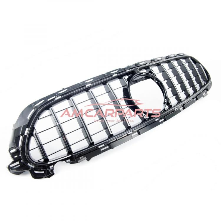 Preview: Upgrade Design Kühlergrill / Sportgrill für Mercedes Benz E-Klasse W213 / S213 / A238 / C238 Facelift 21-23 Hochglanz schwarz / chrom