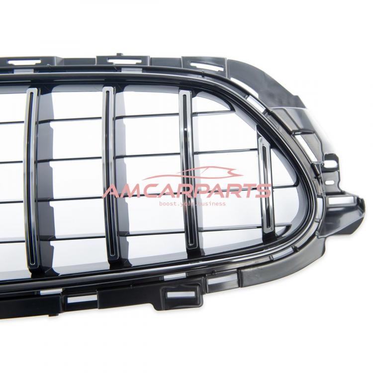 Preview: Upgrade Design Kühlergrill / Sportgrill für Mercedes Benz E-Klasse W213 / S213 / A238 / C238 Facelift 21-23 Hochglanz schwarz / chrom
