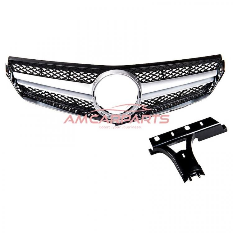 Upgrade Design Kühlergrill / Sportgrill für Mercedes Benz E-Klasse C207 / A207 09-13 Matt schwarz / Matt silber / chrom