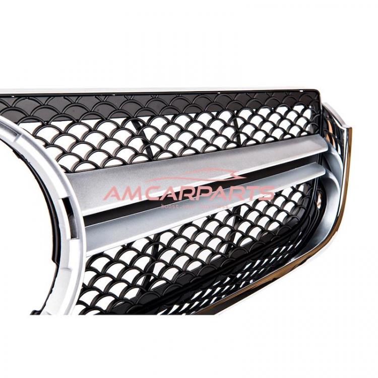 Upgrade Design Kühlergrill / Sportgrill für Mercedes Benz E-Klasse C207 / A207 09-13 Matt schwarz / Matt silber / chrom
