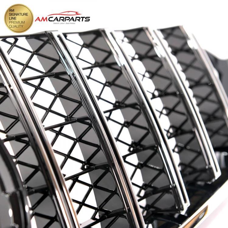 Preview: Upgrade Design Kühlergrill / Sportgrill für Mercedes Benz E-Klasse C207 / A207 Vor-Facelift 09-13 Hochglanz schwarz / chrom