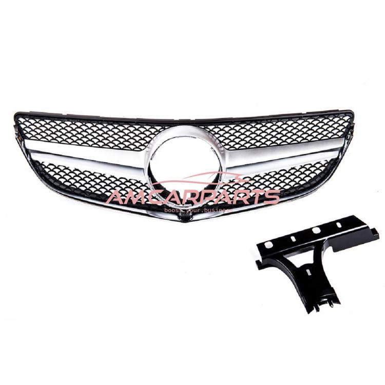 Upgrade Design Kühlergrill / Sportgrill passend für Mercedes Benz E-Klasse C207 / A207 Facelift 13-16 Matt schwarz / Matt silber / chrom