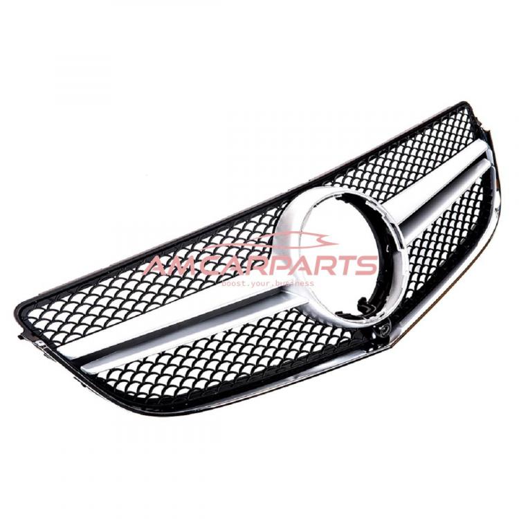 Upgrade Design Kühlergrill / Sportgrill passend für Mercedes Benz E-Klasse C207 / A207 Facelift 13-16 Matt schwarz / Matt silber / chrom