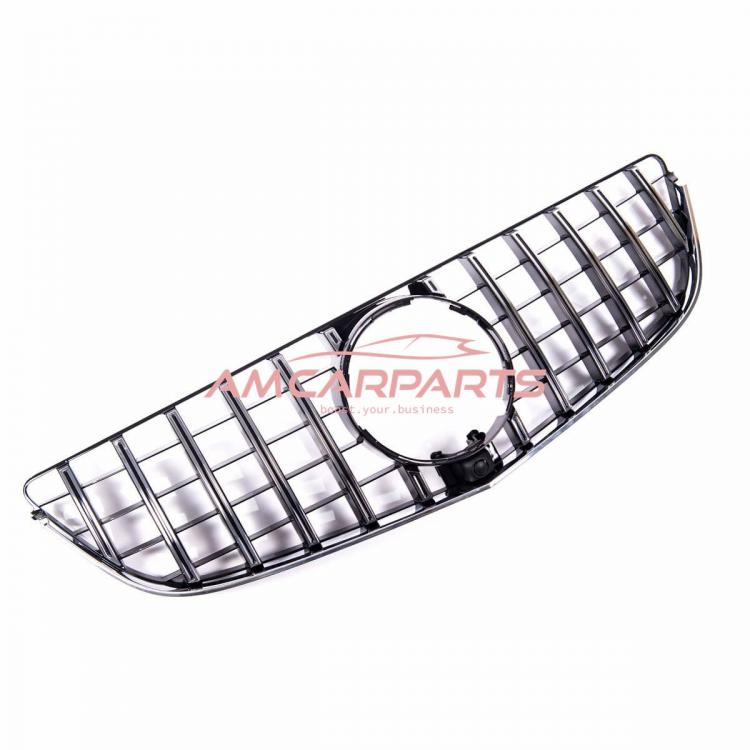 Upgrade Design Kühlergrill / Sportgrill für Mercedes Benz E-Klasse C207 / A207 Facelift 13-17 Hochglanz schwarz / chrom
