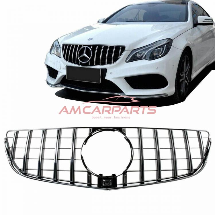 Upgrade Design Kühlergrill / Sportgrill für Mercedes Benz E-Klasse C207 / A207 Facelift 13-17 Hochglanz schwarz / chrom