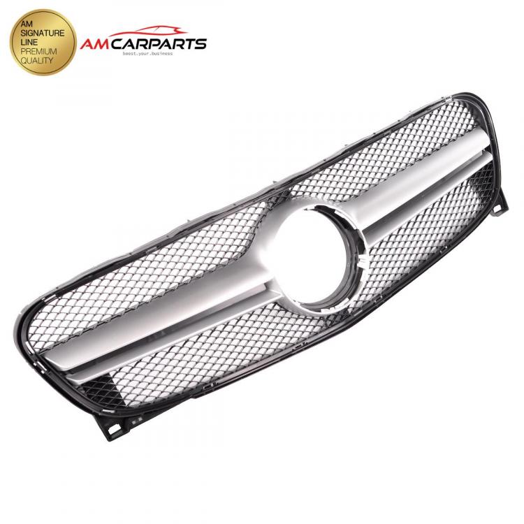 Preview: Upgrade Design Kühlergrill / Sportgrill für Mercedes GLA-Klasse (X156) 13-16 Matt schwarz / Matt silber