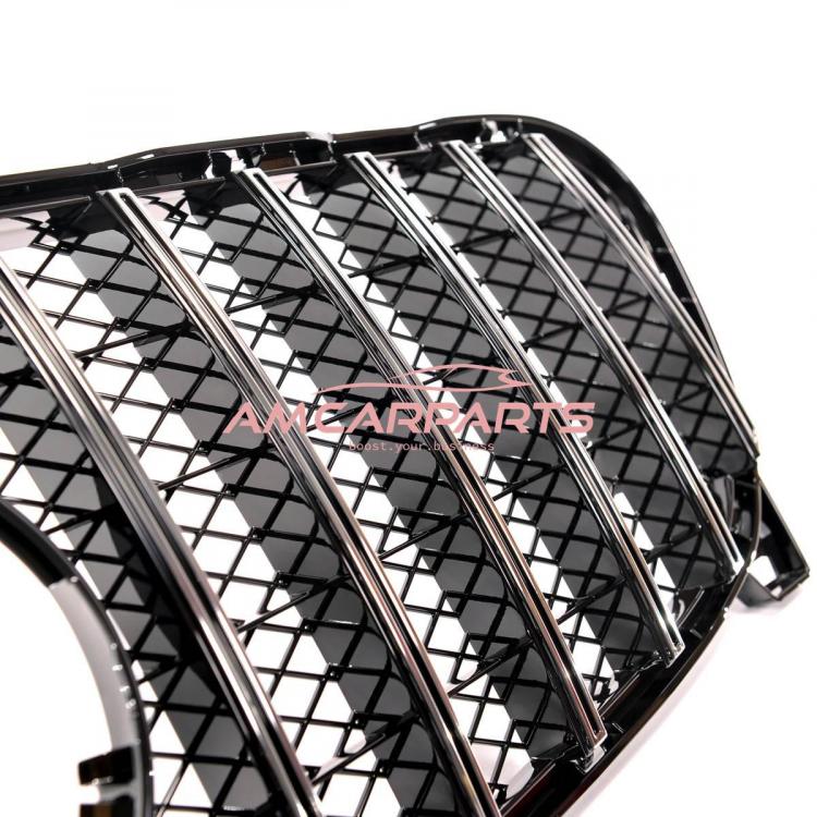 Preview: Upgrade Design Kühlergrill / Sportgrill für Mercedes GLA-Klasse (X156) 13-16 Hochglanz schwarz / chrom