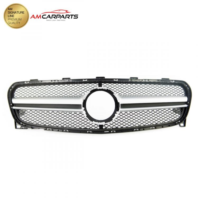 Preview: Upgrade Design Kühlergrill / Sportgrill für Mercedes GLA-Klasse (X156) Facelift 16-19 Matt schwarz / Matt silber