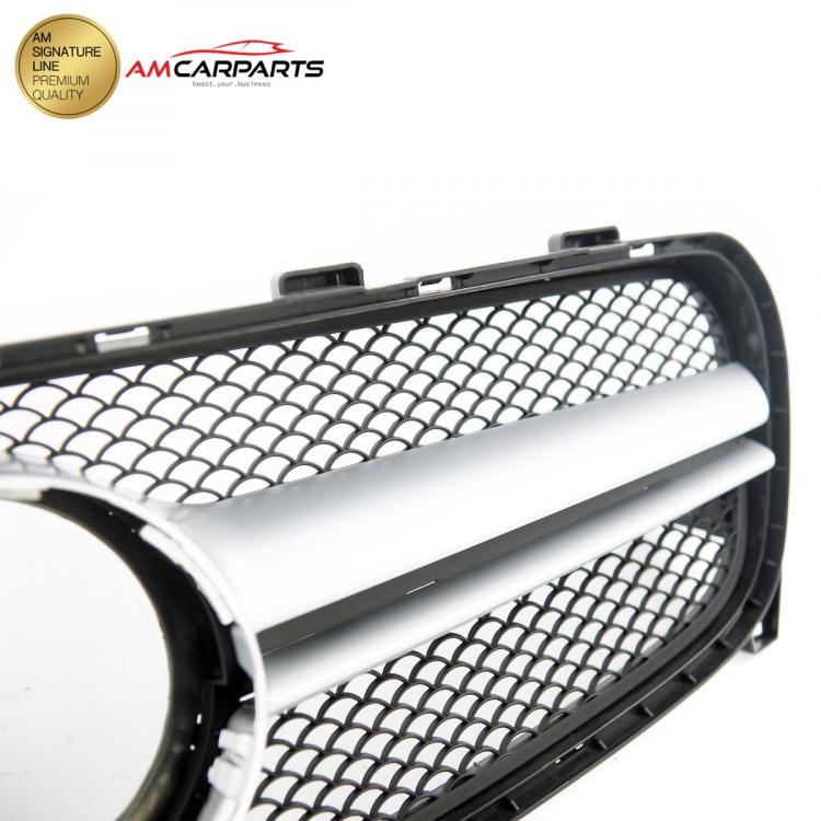 Preview: Upgrade Design Kühlergrill / Sportgrill für Mercedes GLA-Klasse (X156) Facelift 16-19 Matt schwarz / Matt silber
