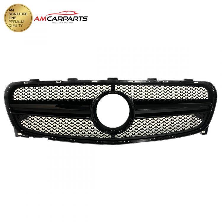 Preview: Upgrade Design Kühlergrill / Sportgrill für Mercedes GLA-Klasse (X156) Facelift 16-19 Hochglanz schwarz / Matt schwarz