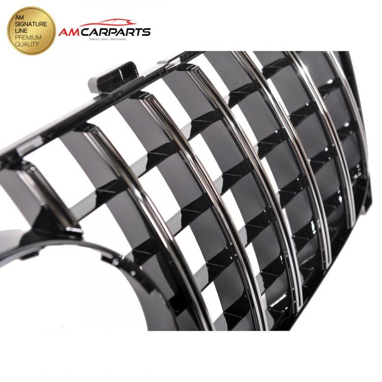 Preview: Upgrade Design Kühlergrill / Sportgrill für Mercedes GLA-Klasse (X156) Facelift 17-19 Hochglanz schwarz / chrom