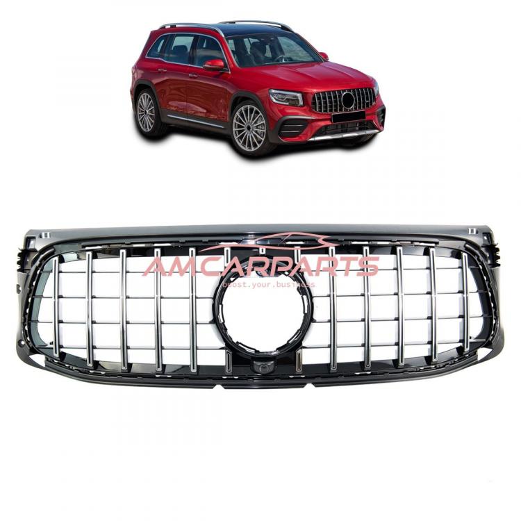 Upgrade Design Kühlergrill / Sportgrill für Mercedes GLB (X247) 19+ Hochglanz schwarz / chrom