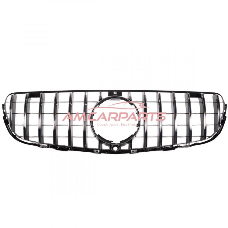 Preview: Upgrade Design Kühlergrill / Sportgrill für Mercedes GLC (X253) / GLC (C253) 15-19 Hochglanz schwarz / chrom