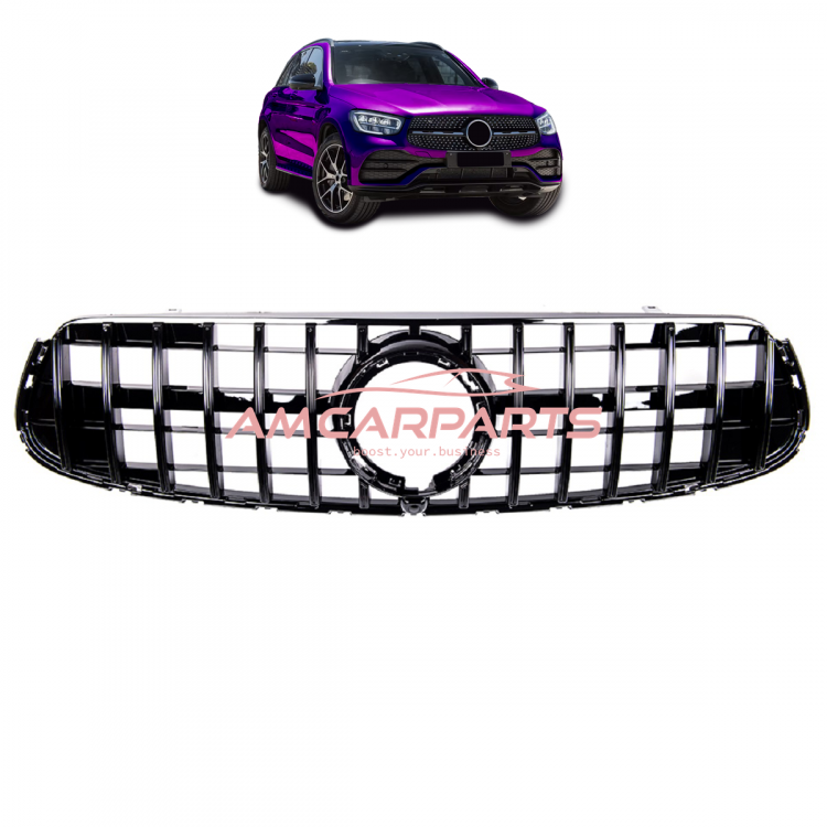Upgrade Design Kühlergrill / Sportgrill für Mercedes GLC (X253) / GLC (C253) Facelift 19-22 Hochglanz schwarz