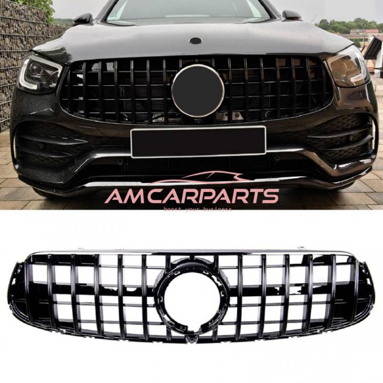 Upgrade Design Kühlergrill / Sportgrill für Mercedes GLC (X253) / GLC (C253) Facelift 19-22 Hochglanz schwarz