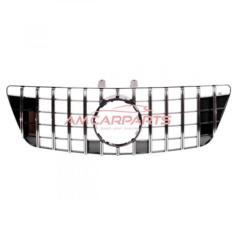 Preview: Upgrade Design Kühlergrill / Sportgrill für Mercedes ML-Klasse / M-Klasse W164 Facelift 08-11 Hochglanz schwarz / chrom