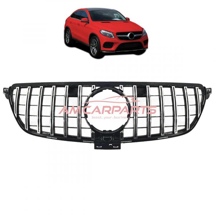 Upgrade Design Kühlergrill / Sportgrill für Mercedes GLE (C292) 15-19 Hochglanz schwarz / chrom