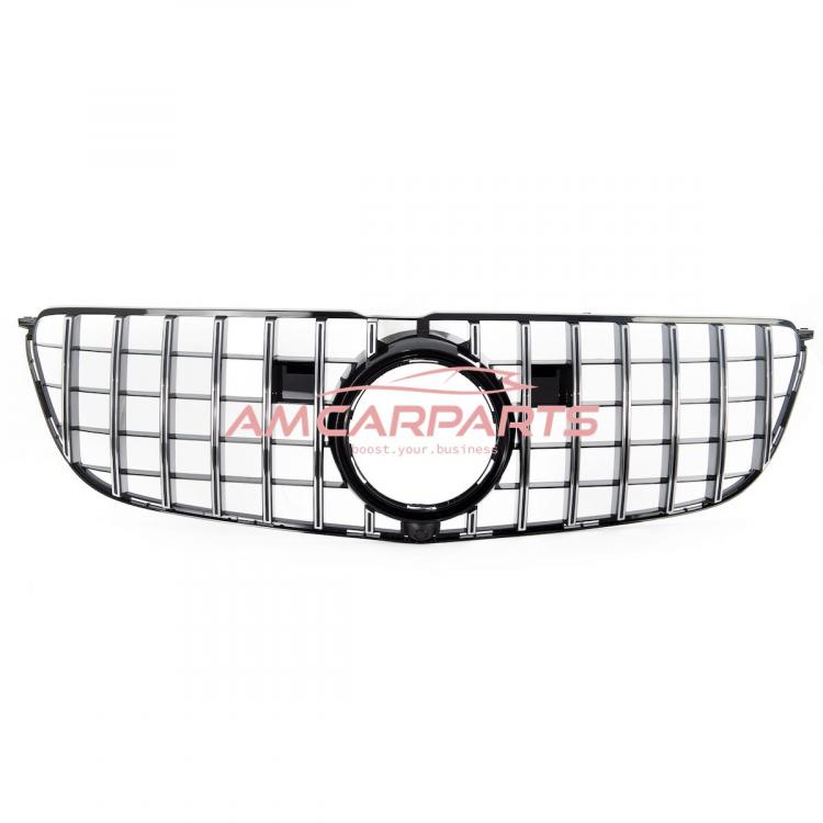Upgrade Design Kühlergrill / Sportgrill für Mercedes GLS (X166) Facelift 16-19 Hochglanz schwarz / chrom