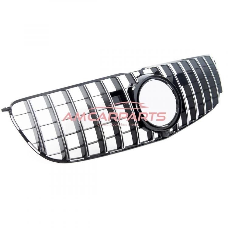 Preview: Upgrade Design Kühlergrill / Sportgrill für Mercedes GLS (X166) Facelift 16-19 Hochglanz schwarz / chrom