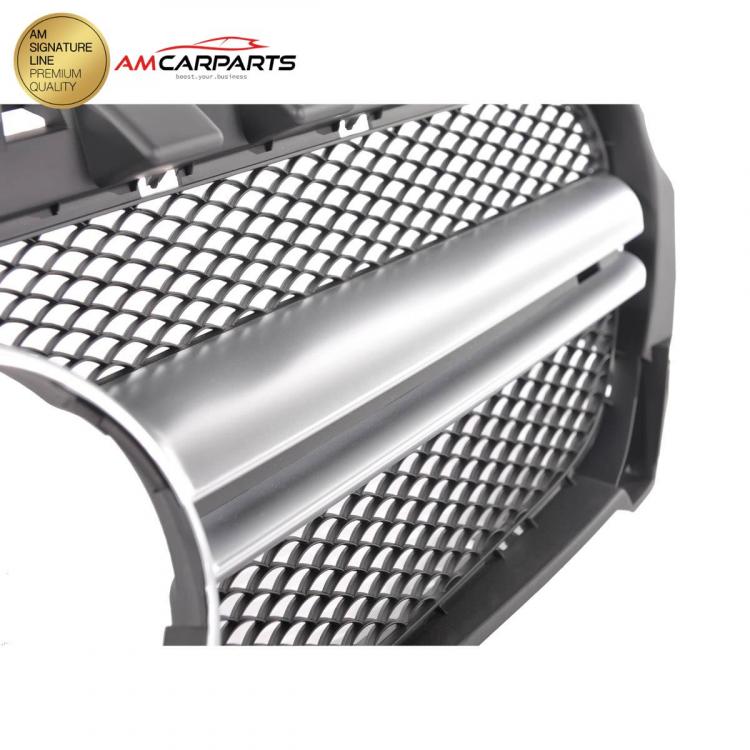Preview: Upgrade Design Kühlergrill / Sportgrill passend für Mercedes Benz CLA C117 13-16 Matt schwarz / Matt silber
