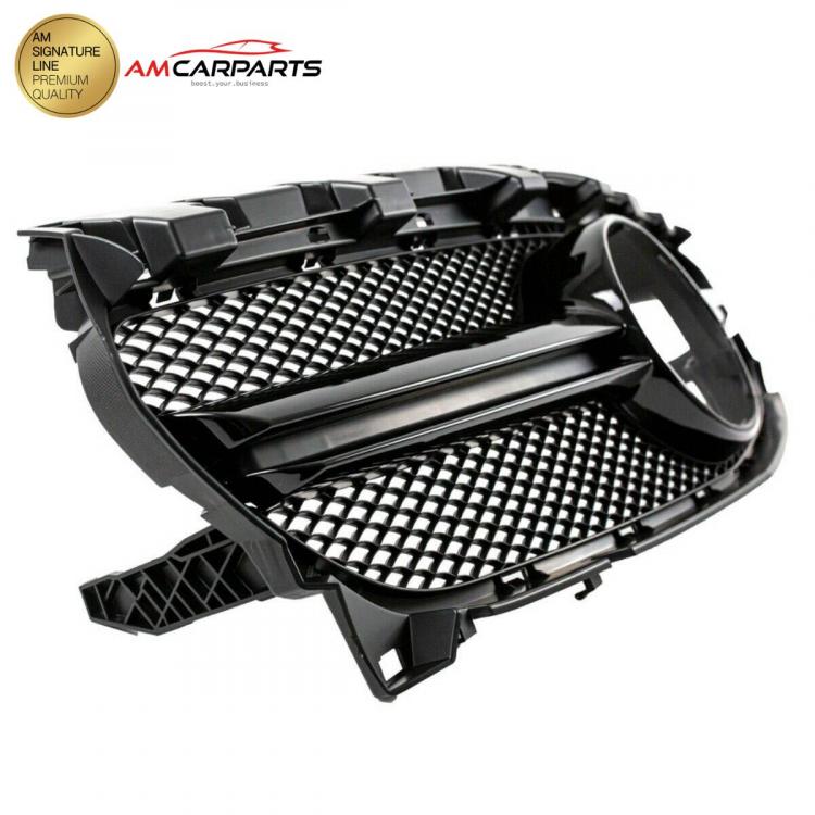 Upgrade Design Kühlergrill / Sportgrill passend für Mercedes Benz CLA C117 / X117 Facelift 16-19 Matt schwarz / Hochglanz schwarz